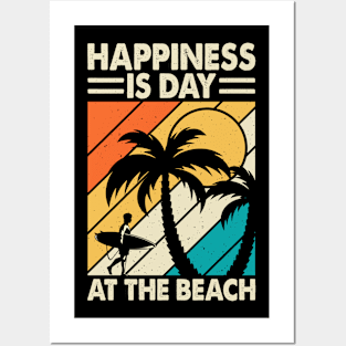 Happiness Is Day At The Beach  T Shirt For Women Posters and Art